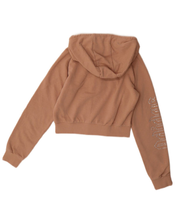 Adidas Pull à capuche zippé Crop Graphic pour femme UK 10 Petit Rose
