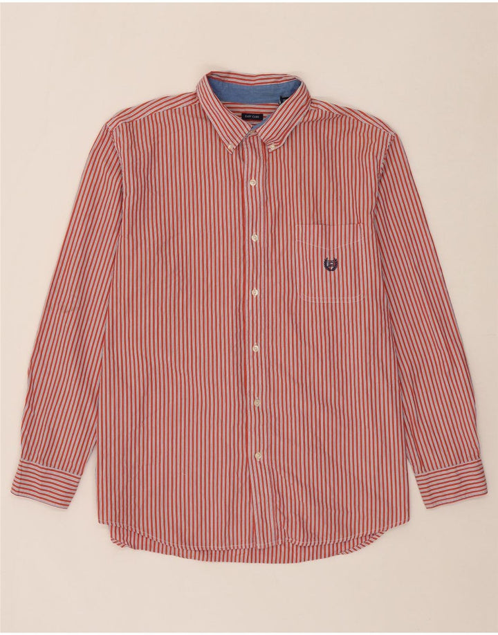 CHAPS Mens Big & Tall Shirt XL Red Striped Cotton Vintage Chaps and Second-Hand Chaps from Messina Hembry 