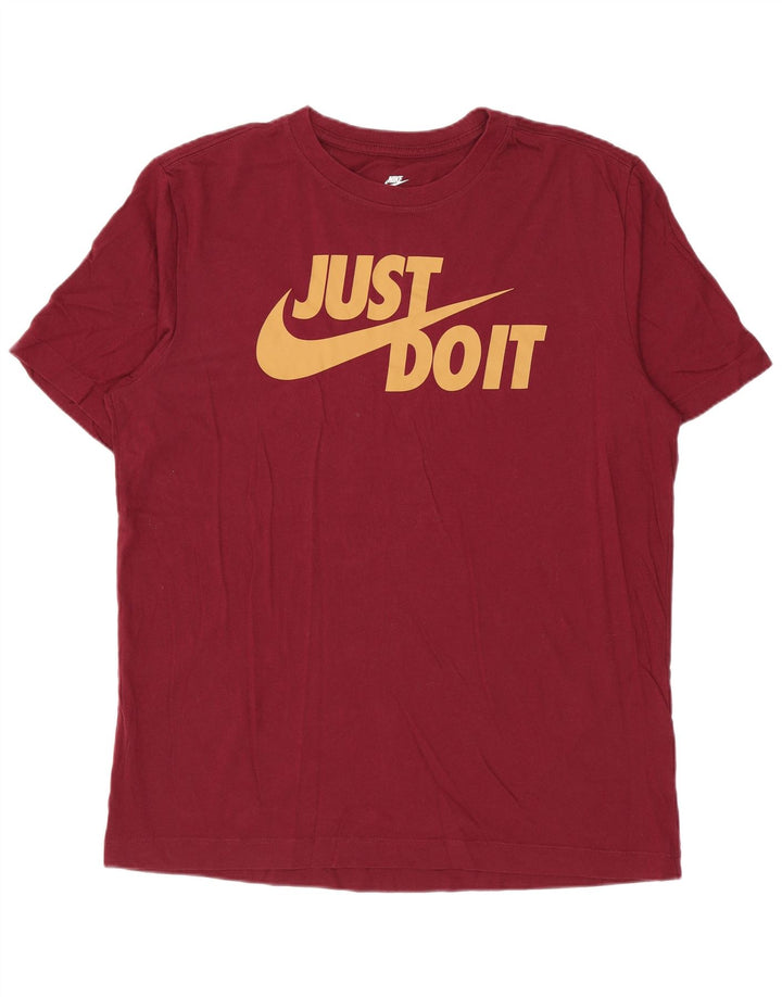 NIKE T-shirt graphique pour homme en coton bordeaux moyen