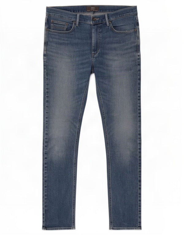 Marks & Spencer Jean Slim Homme W34 L33 Bleu Coton