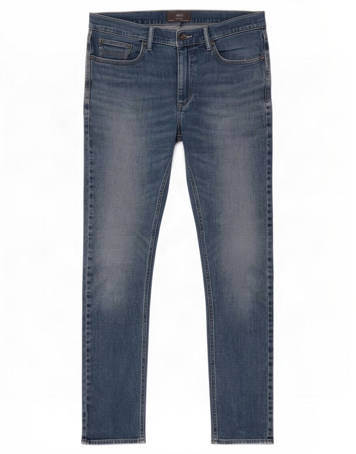 Marks & Spencer Jean Slim Homme W34 L33 Bleu Coton