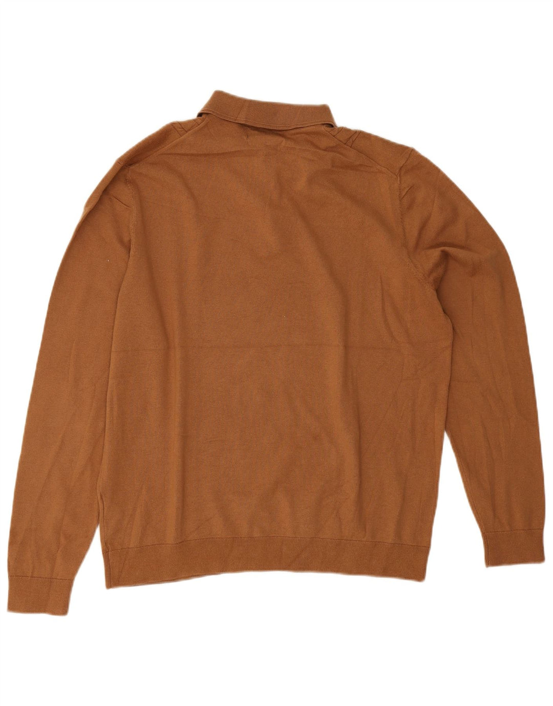 Marks & Spencer Pull à col polo pour homme en coton marron Taille L