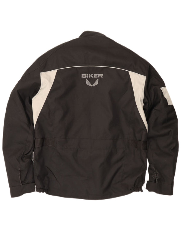 Biker Mens Biker Racer Veste Taille 50 Moyen Noir Colourblock Polyester