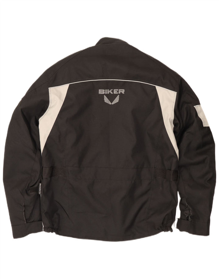 Biker Mens Biker Racer Veste Taille 50 Moyen Noir Colourblock Polyester