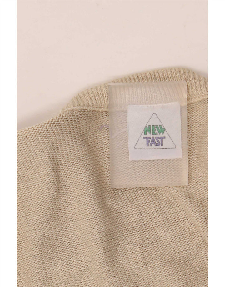 Nouveau Fast Pull col rond homme XL Beige motif géométrique