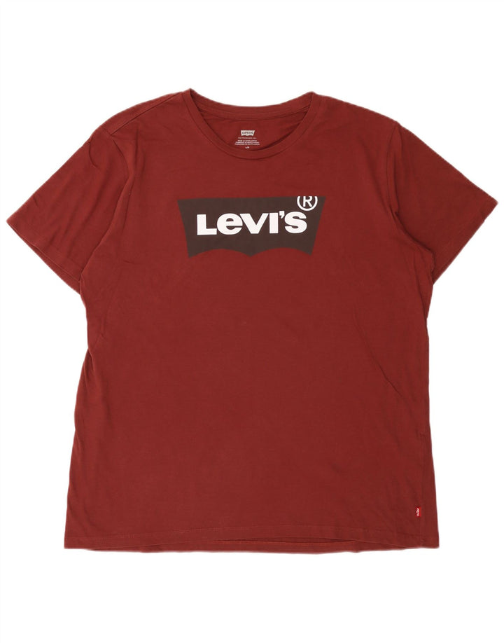 Levi's T-Shirt Graphique Homme Large Bordeaux Coton