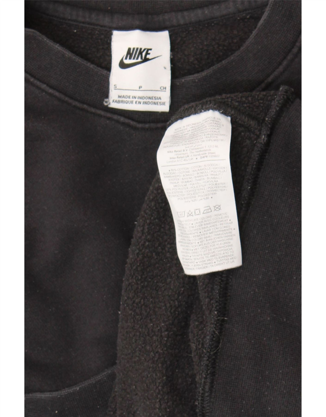 Nike Sweat-shirt pour homme en coton noir Taille S