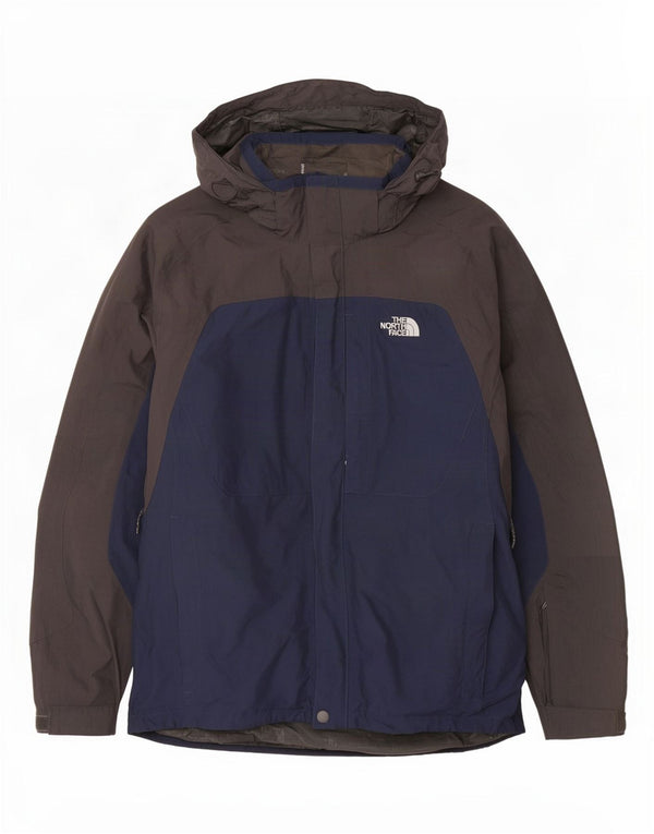 The North Face Veste de pluie à capuche pour homme UK 42 XL Bleu marine Colourblock