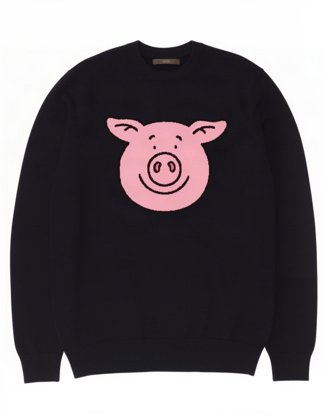 Marks & Spencer Pull graphique à col rond pour homme en coton noir moyen