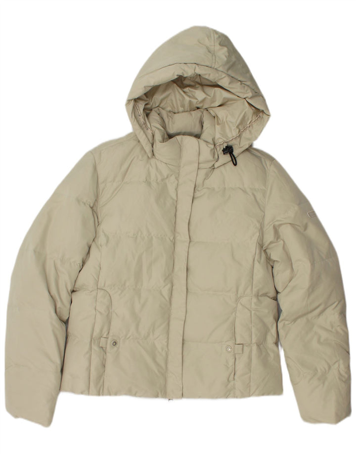 CHAMPION Veste matelassée à capuche pour femme UK 14 Medium Off White Polyester