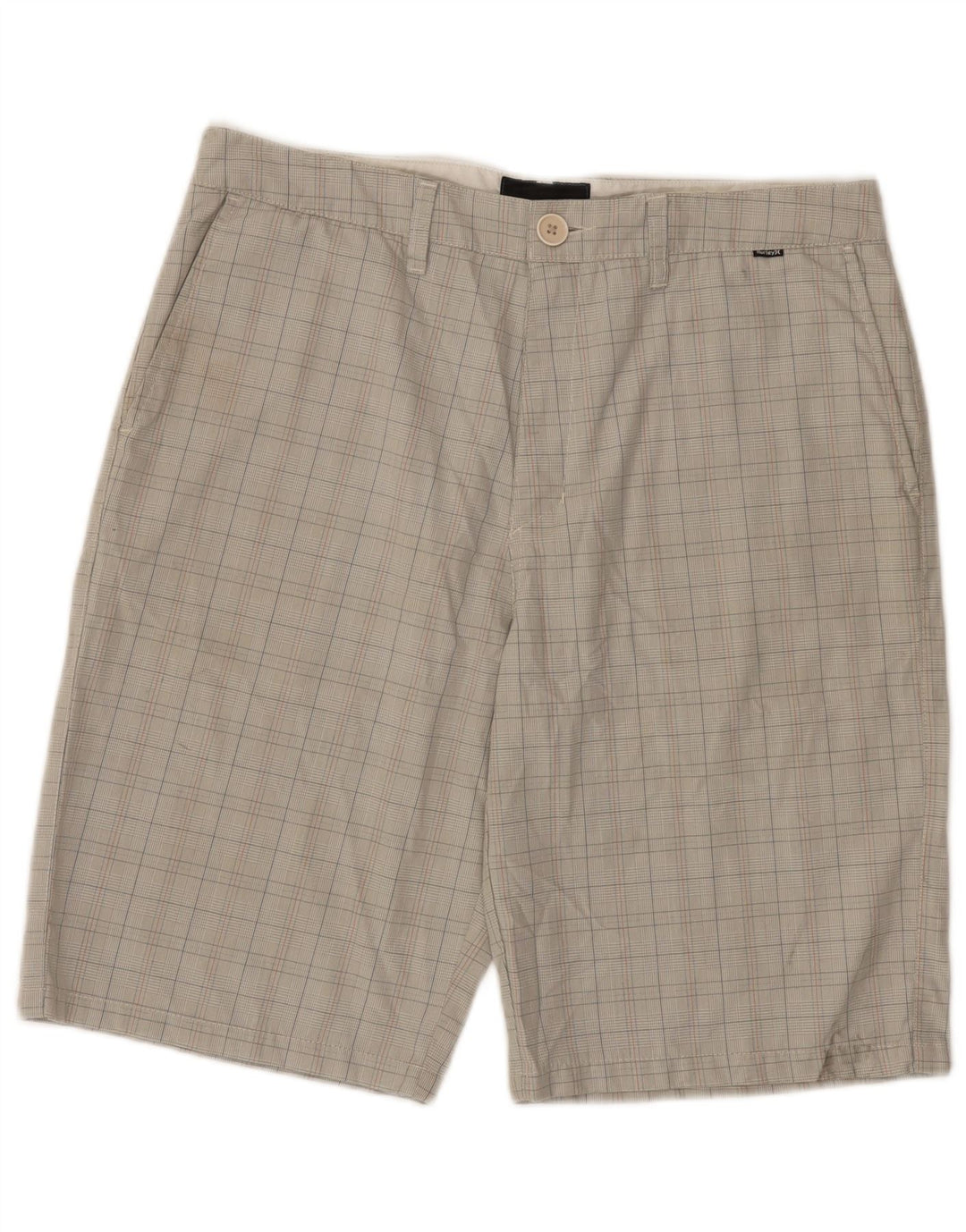 Hurley Short Chino Homme W32 Beige Moyen à Carreaux Polyester