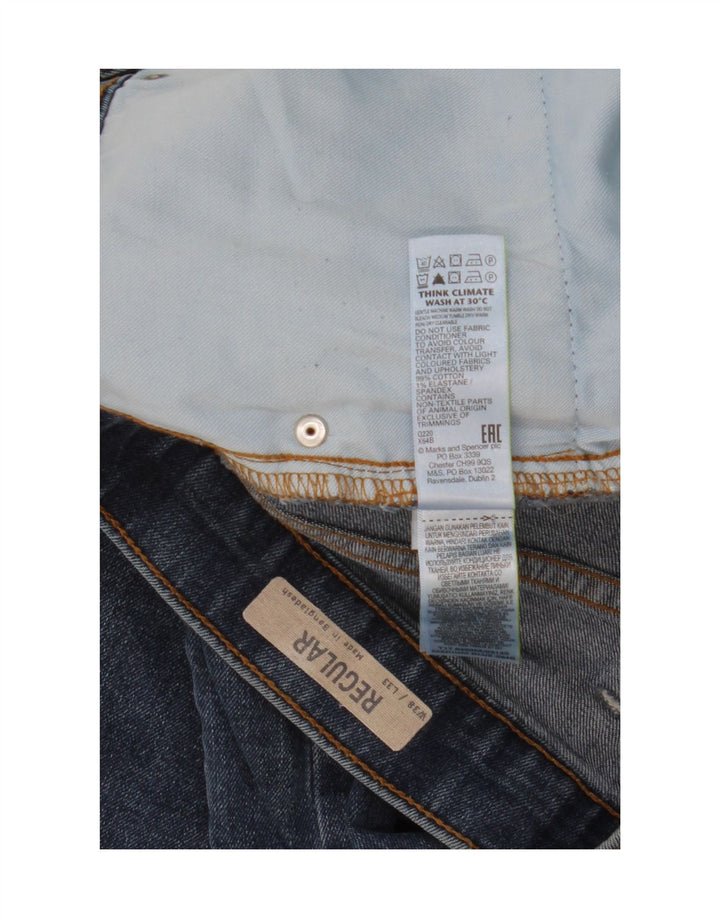 Marks & Spencer Jean droit régulier pour homme W38 L33 bleu coton