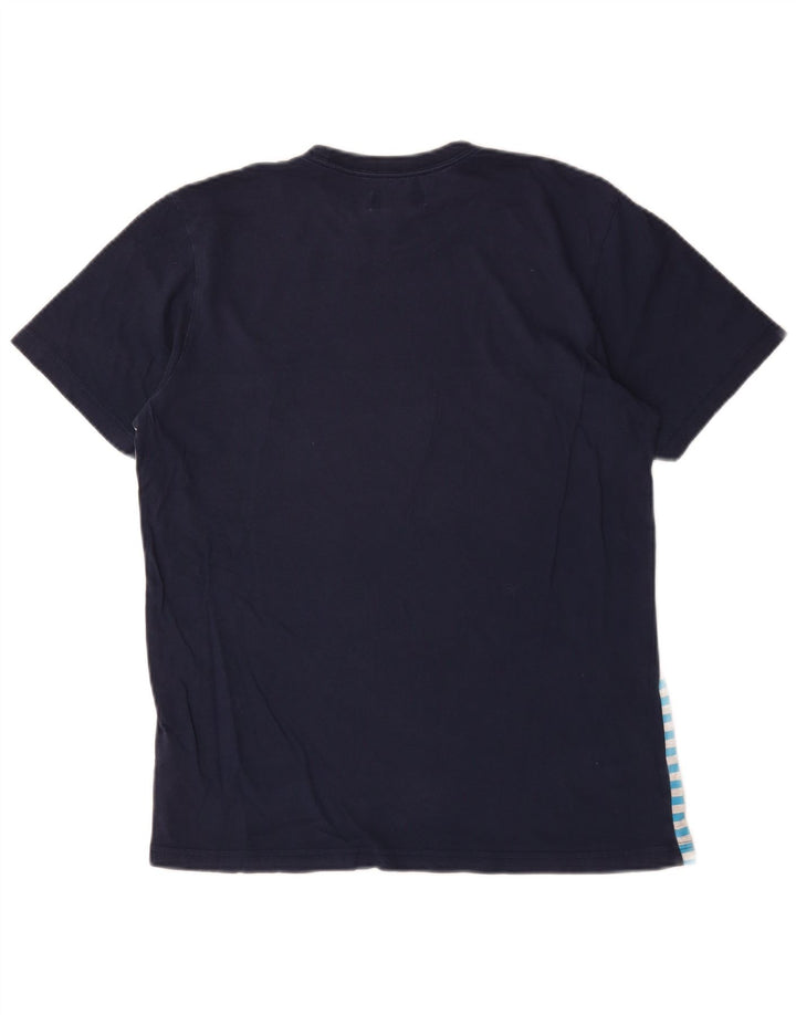Adidas T-Shirt Homme Top Bleu Marine Rayé Coton