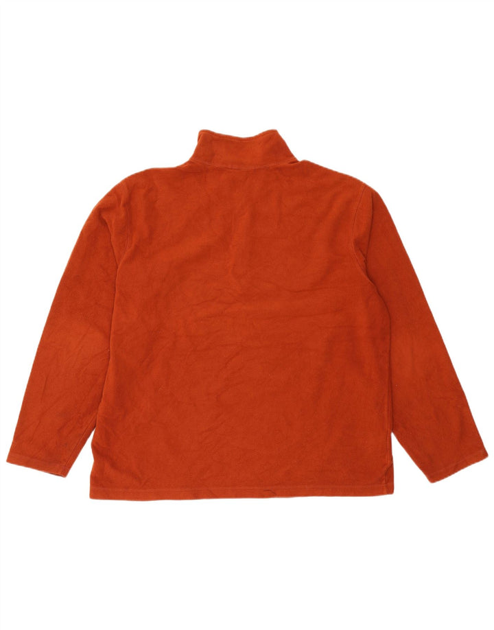 EDDIE BAUER Pull polaire à col zippé pour homme Large Orange Polyester