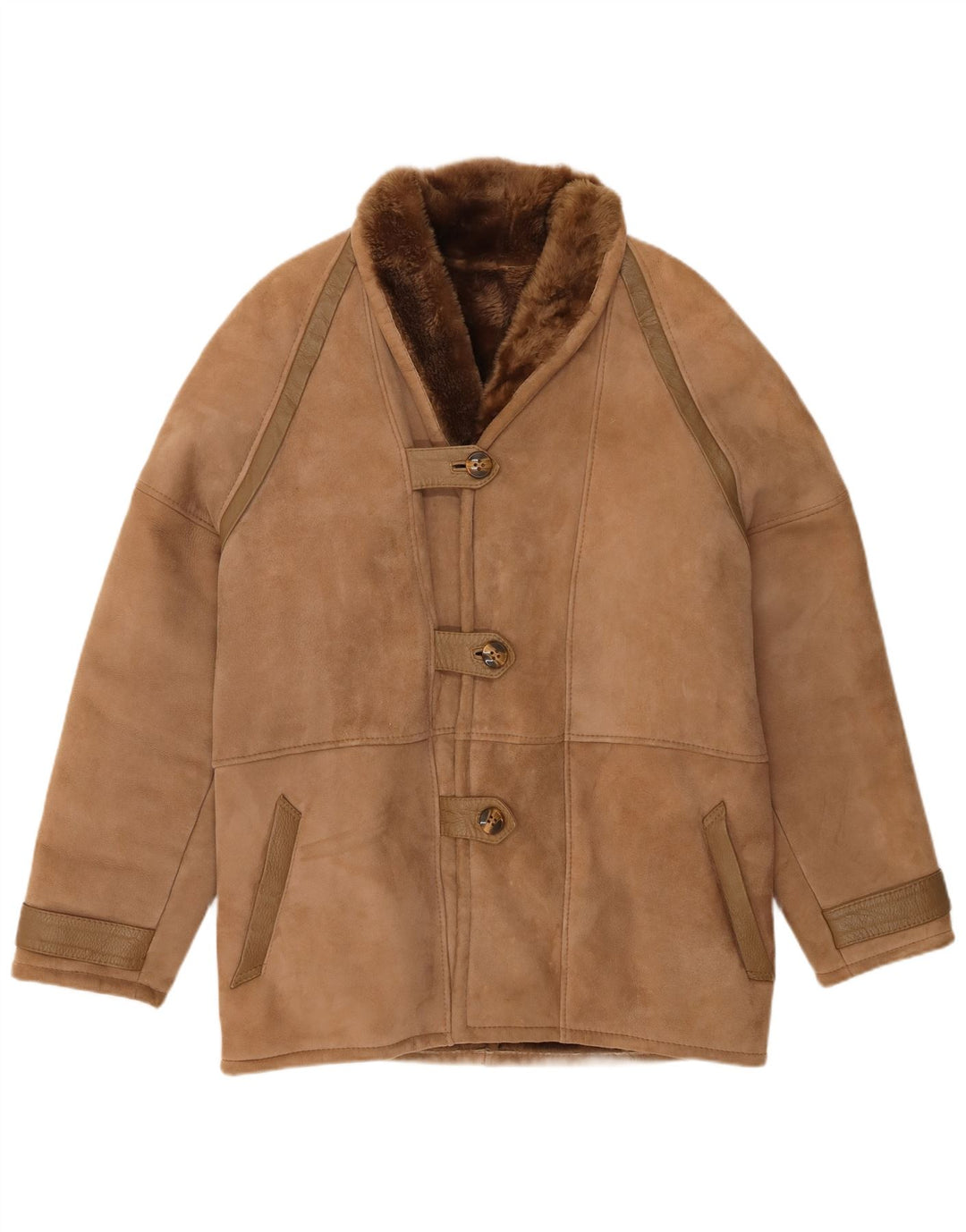 manteau en peau de mouton femme vintage IT 48 XL peau de mouton marron