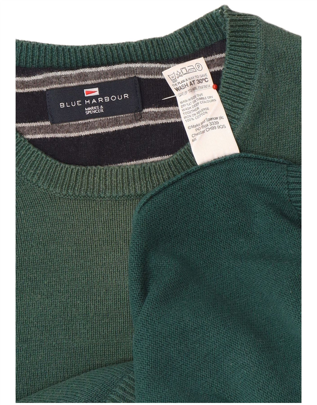Marks & Spencer Pull Col Ras-du-Cou Blue Harbor Homme Vert Moyen