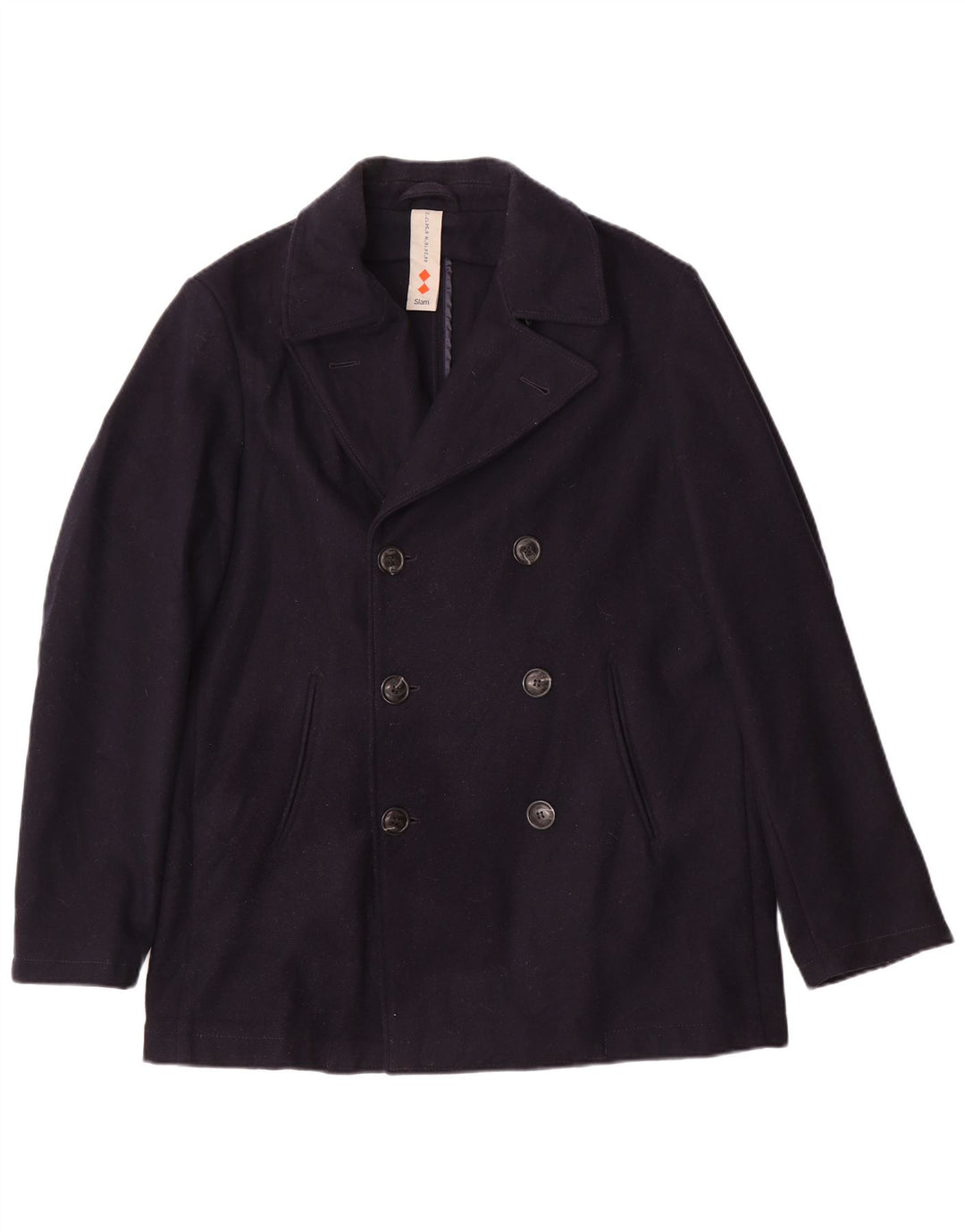 Slam Caban Homme UK 42 XL Laine Bleu Marine
