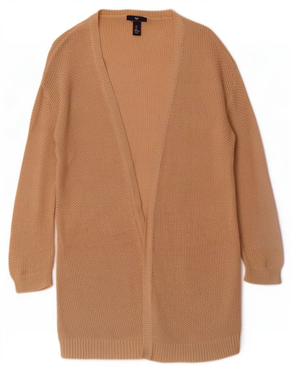 Gap Womens Longline 3/4 Sleeve Cardigan Sweater UK 10 Small Beige Flecked