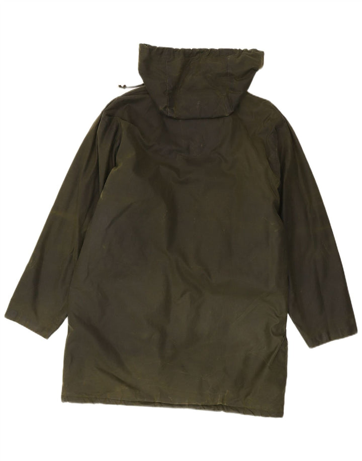 Nuage Manteau imperméable surdimensionné à capuche en coton ciré pour femme UK 12 Kaki moyen