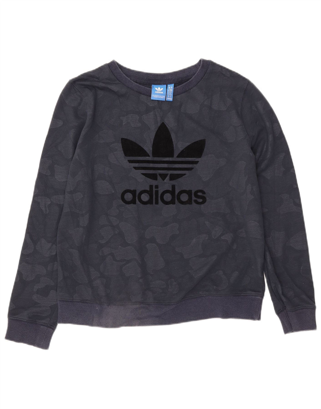 ADIDAS Sweat-shirt surdimensionné pour femme UK 10 Petit Bleu marine