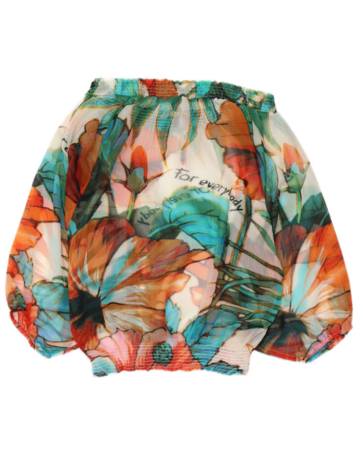 Desigual Haut à manches longues et épaules dénudées pour femme UK 10 Small Multicolore