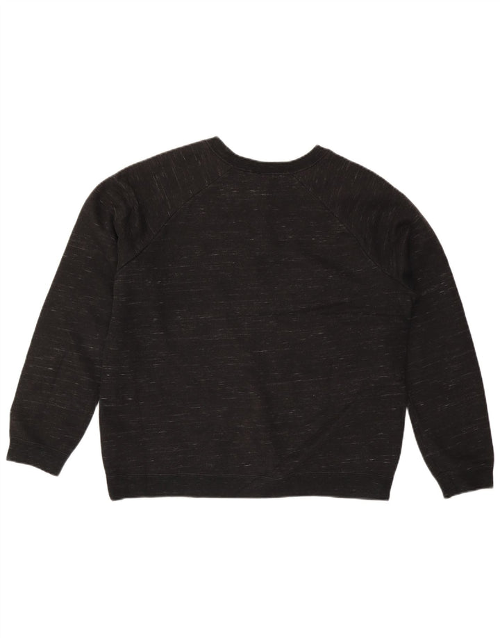 Nike Womens Sweatshirt Jumper UK 16 Large Noir Moucheté Coton