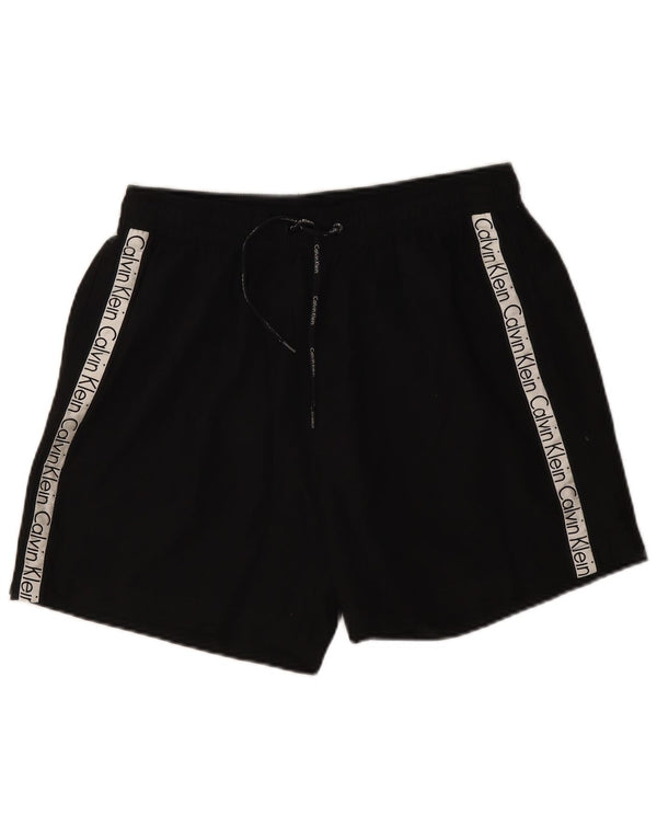 Calvin Klein Short de bain graphique pour hommes, grand, en polyester color block noir