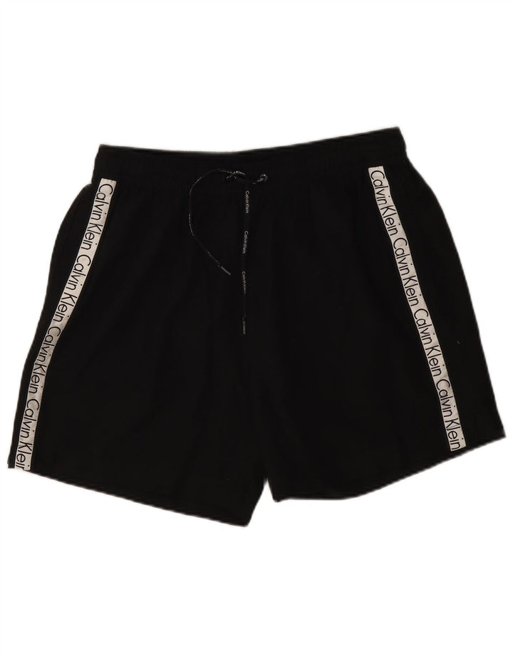 Calvin Klein Short de bain graphique pour hommes, grand, en polyester color block noir