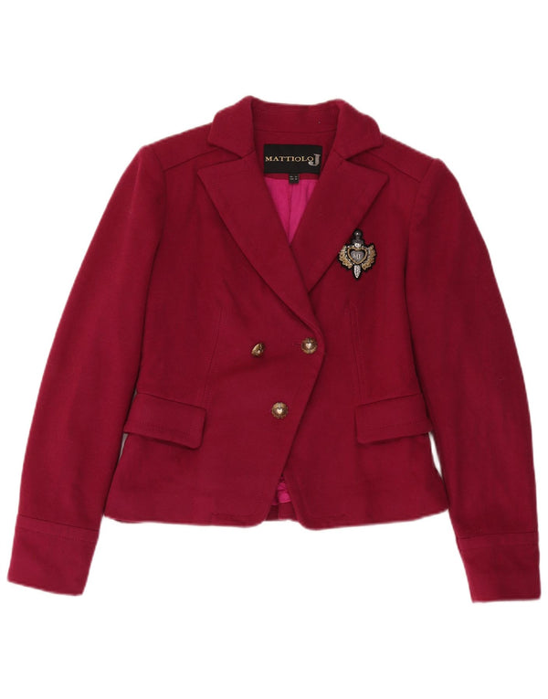 Gai Mattiolo Veste Blazer Double Boutonnage Femme IT 42 Laine Rose Moyen