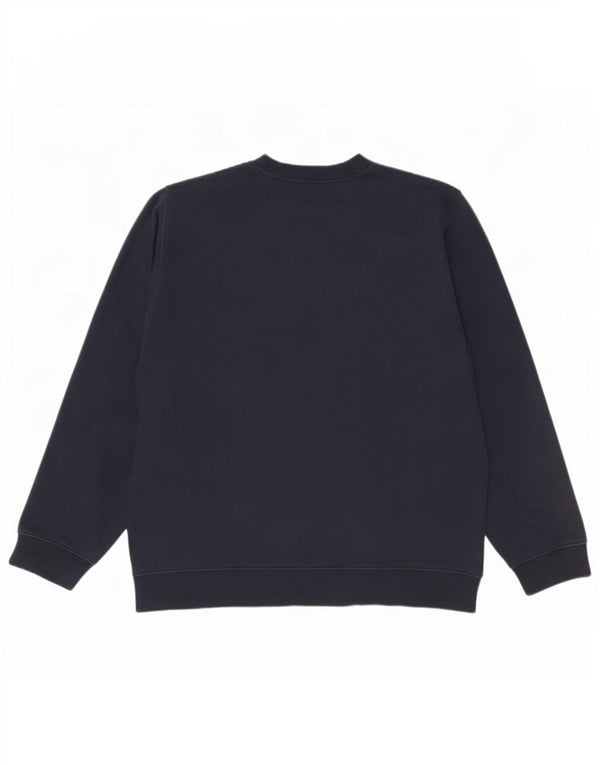 Reebok Sweat-shirt pour homme en coton bleu marine Taille L