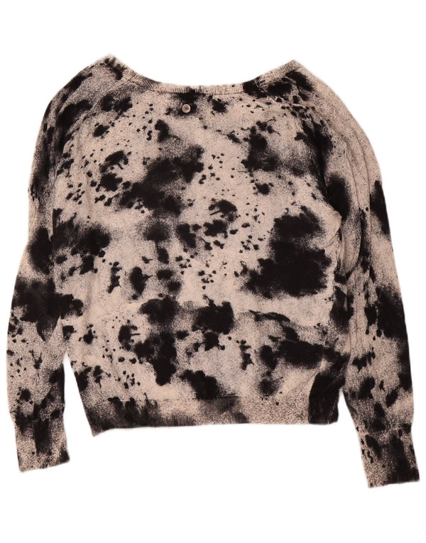 Diesel Pull col bateau pour femme UK 10 Petit coton noir tie-dye