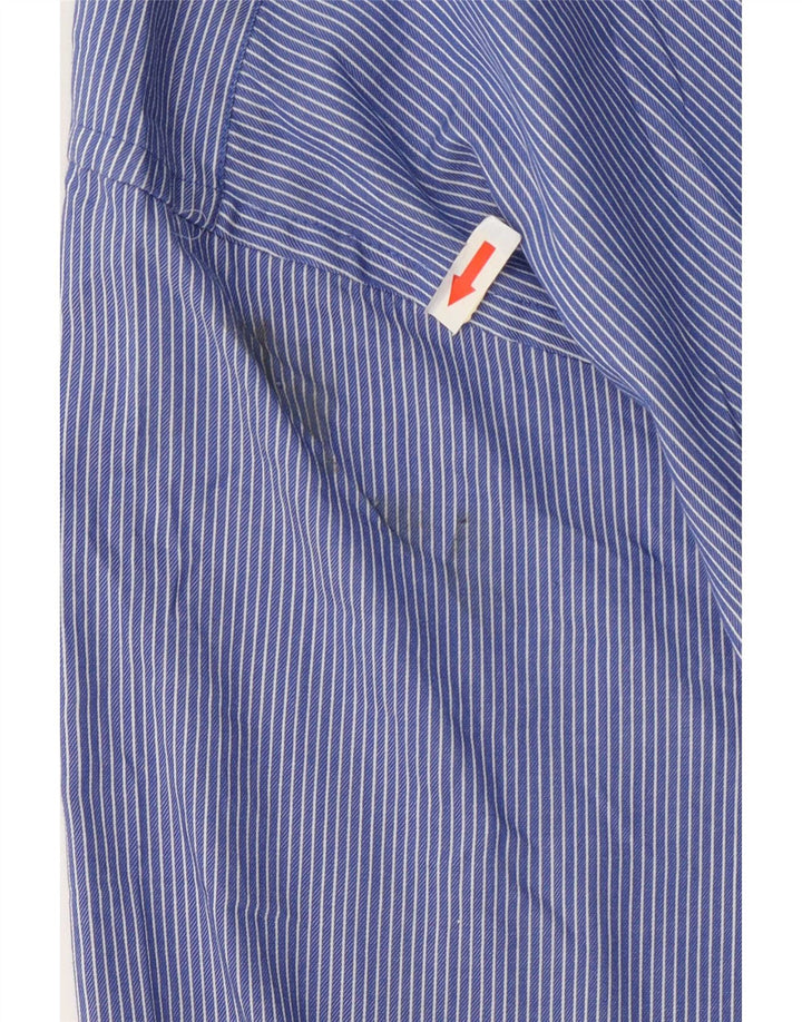 Chaps Chemise Homme Taille 16 1/2 Grand Coton Bleu à Rayures