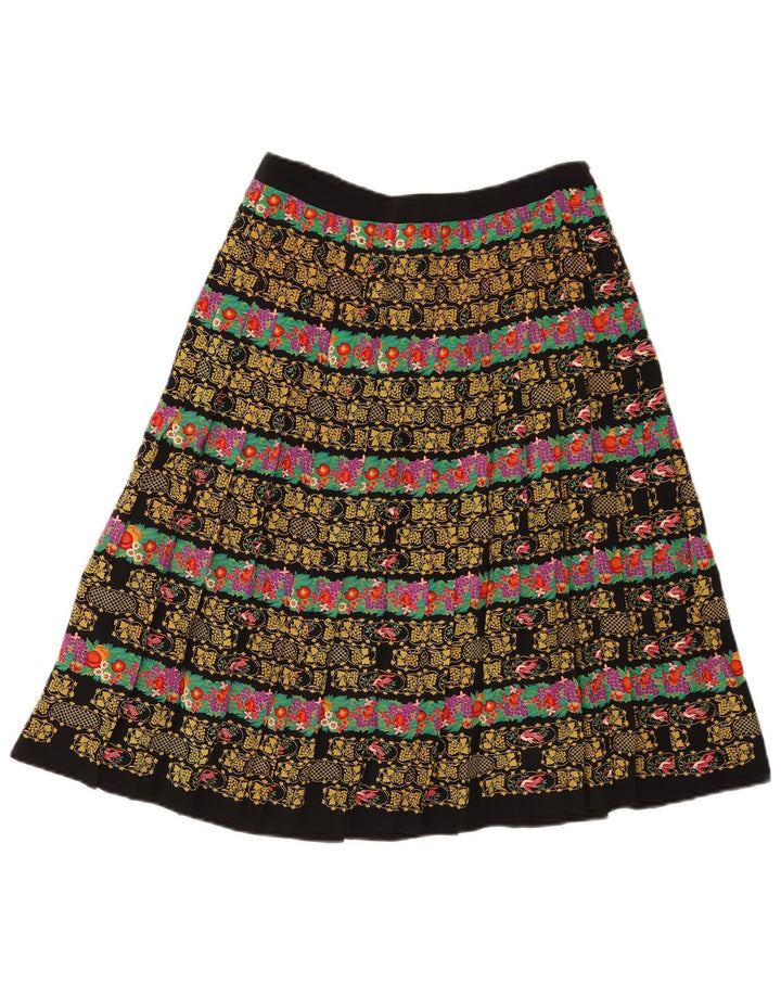 jupe plissée femme vintage W28 Medium Black Floral