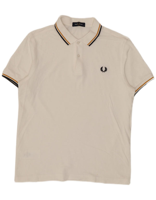 Fred Perry Polo Homme Blanc Moyen Coton