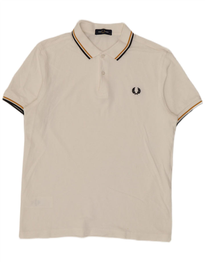 Fred Perry Polo Homme Blanc Moyen Coton