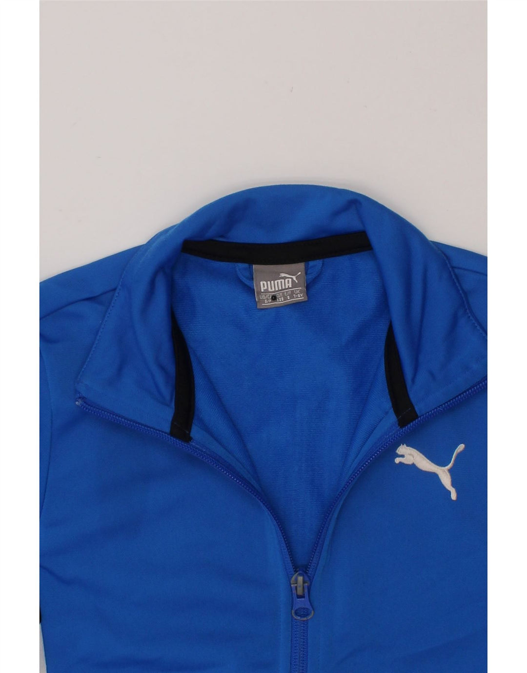 PUMA Boys Tracksuit Top Jacket 7-8 Years Small Blue Colourblock Polyester Vintage Puma and Second-Hand Puma from Messina Hembry 