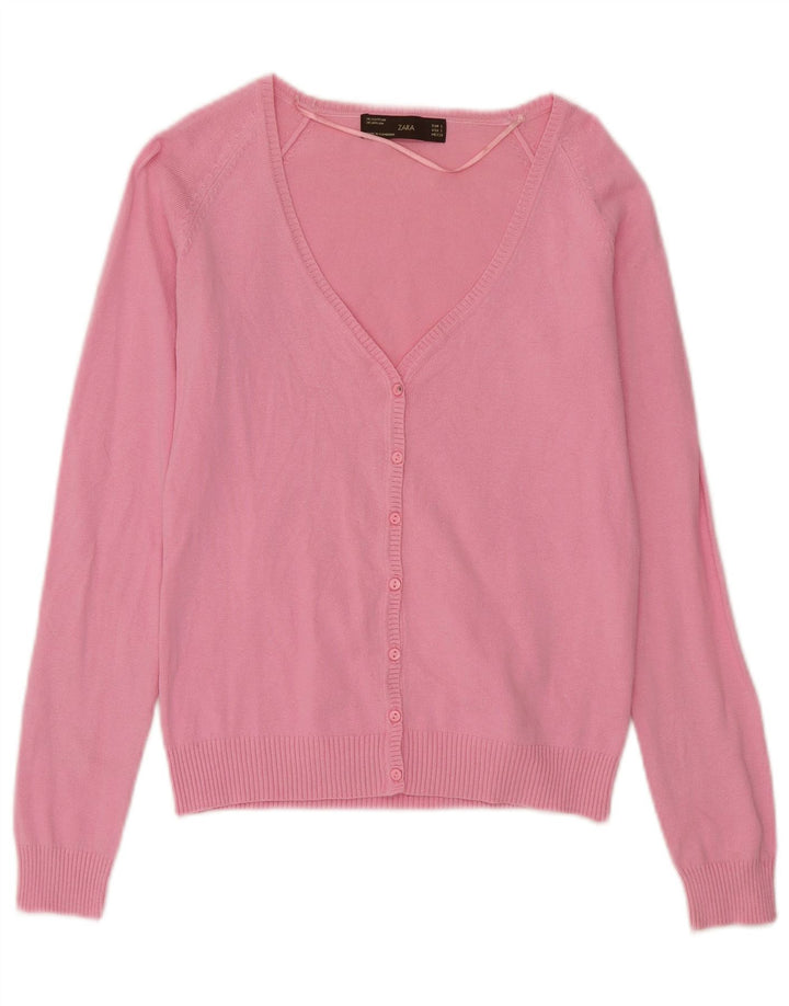 Zara Cardigan Femme Pull UK 10 Petit Rose