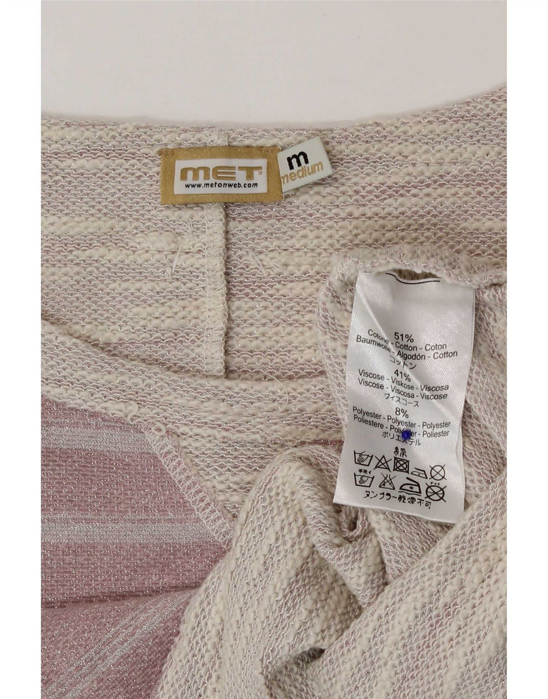 MET Chemisier court pour femme UK 44 Rose moyen rayé