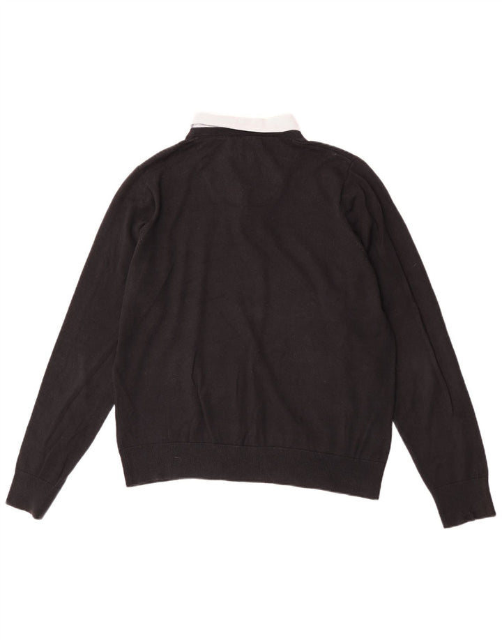 Marks & Spencer Pull à col en V Autograph pour homme en coton noir moyen