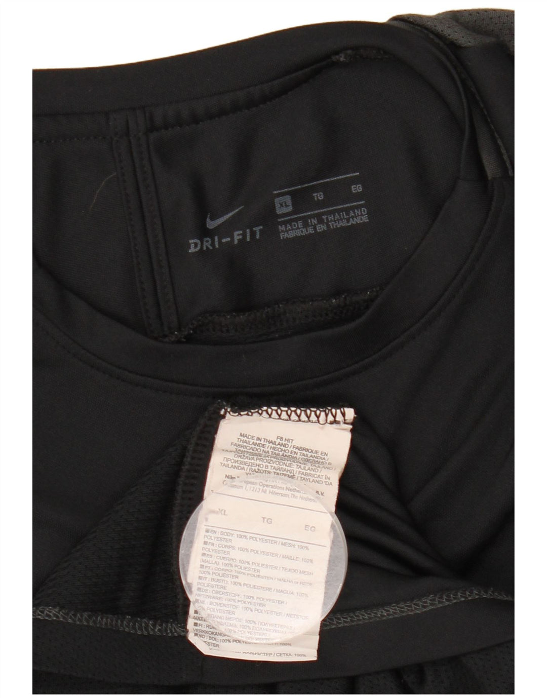 Nike Hommes Dri Fit T-Shirt Haut XL Noir Colorblock Polyester