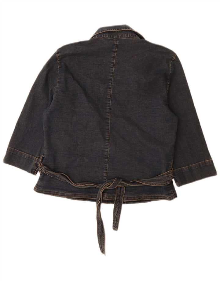 Marks & Spencer Veste en jean à manches 3/4 pour femme UK 12 Bleu marine moyen