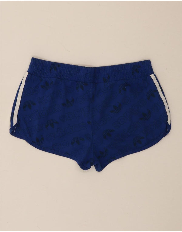 ADIDAS Short de sport graphique pour femme UK 8 Small Bleu