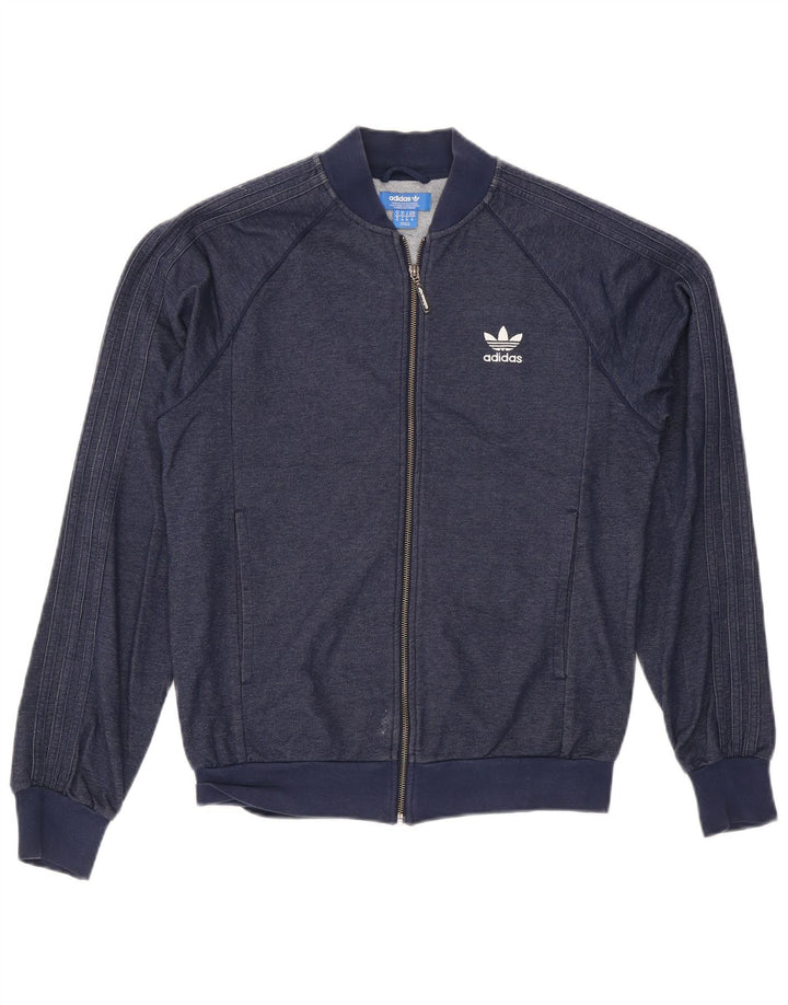 Adidas Veste de survêtement pour homme Bleu marine moyen en coton