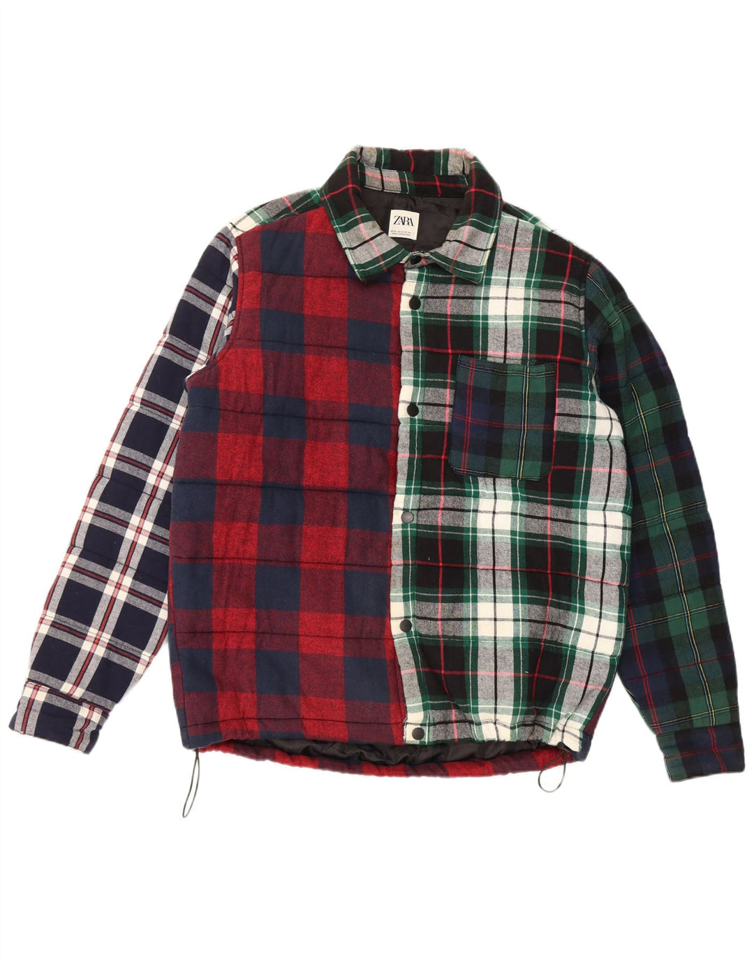 Zara Homme Chemise En Flanelle Lumberjack En Coton À Carreaux Multicolore Moyen