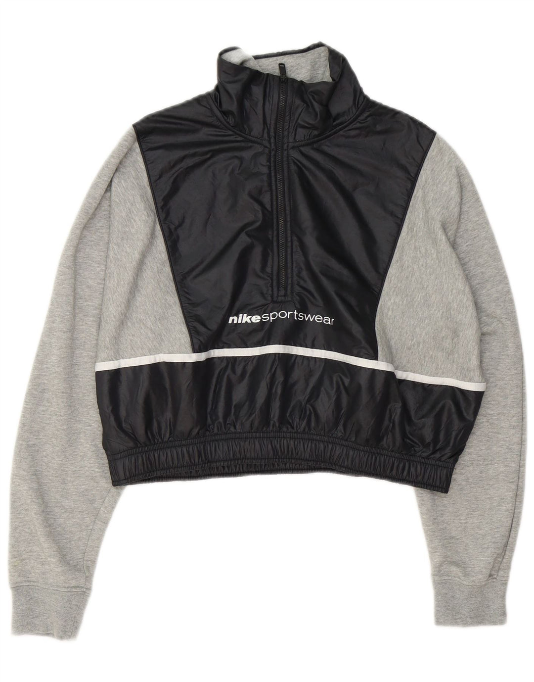 Nike Sweat-shirt court surdimensionné pour femme UK 10 Petit Gris Colorblock