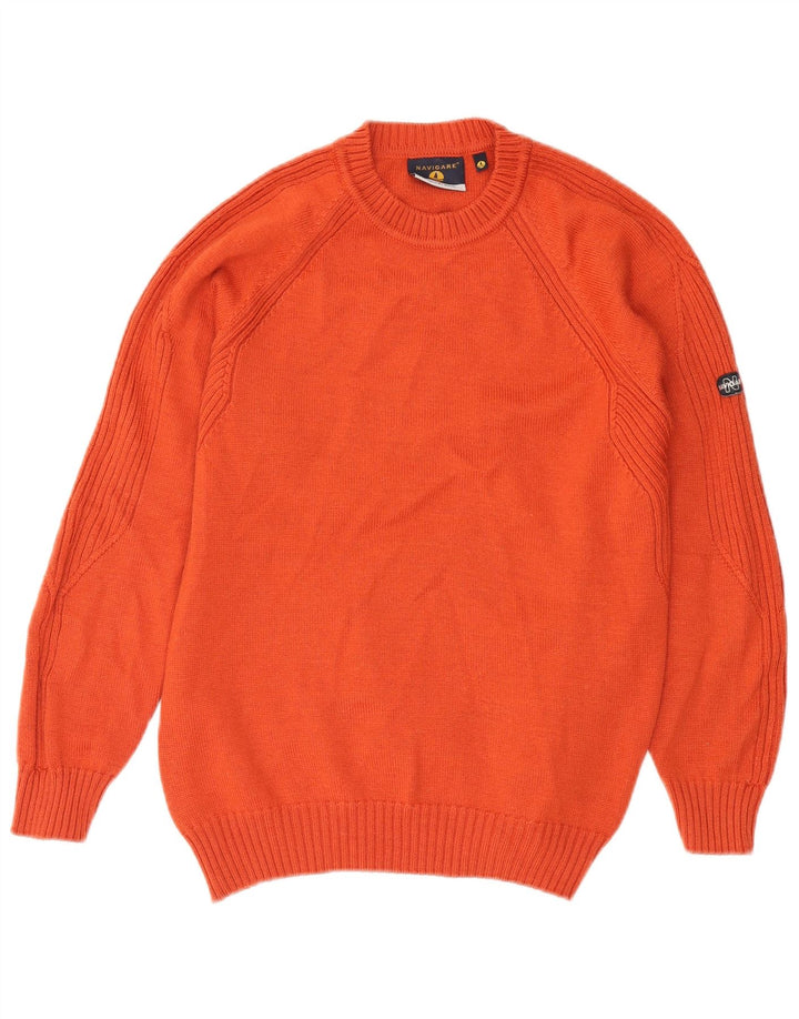 Navigare Pull à col rond pour homme en laine rouge moyen