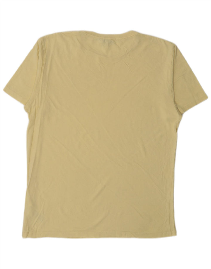 Reiss T-Shirt Top Jaune Moyen Coton Homme