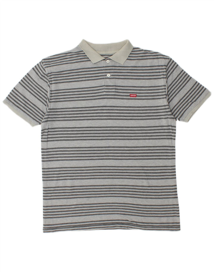 LEVI'S Polo Homme Bleu Moyen Rayé Coton