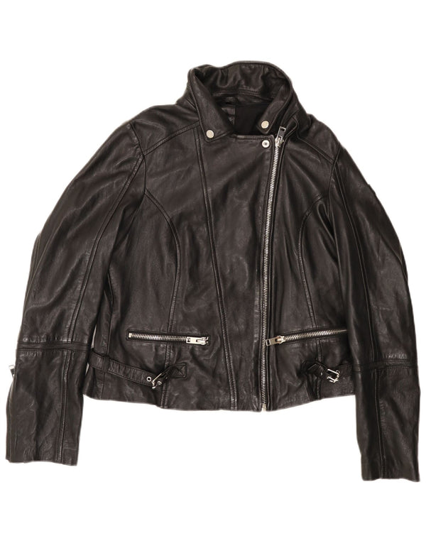 Gipsy Veste de motard en cuir pour femme UK 20 2XL Noir