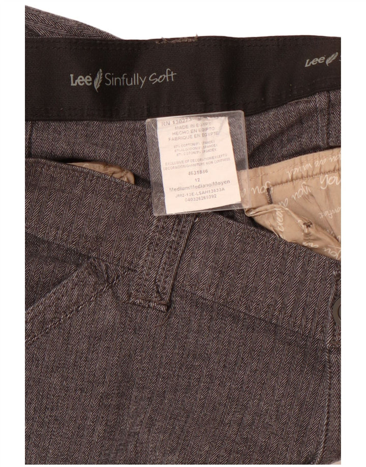 LEE Pantalon droit décontracté pour femme US 12 Large W32 L31 Gris à chevrons